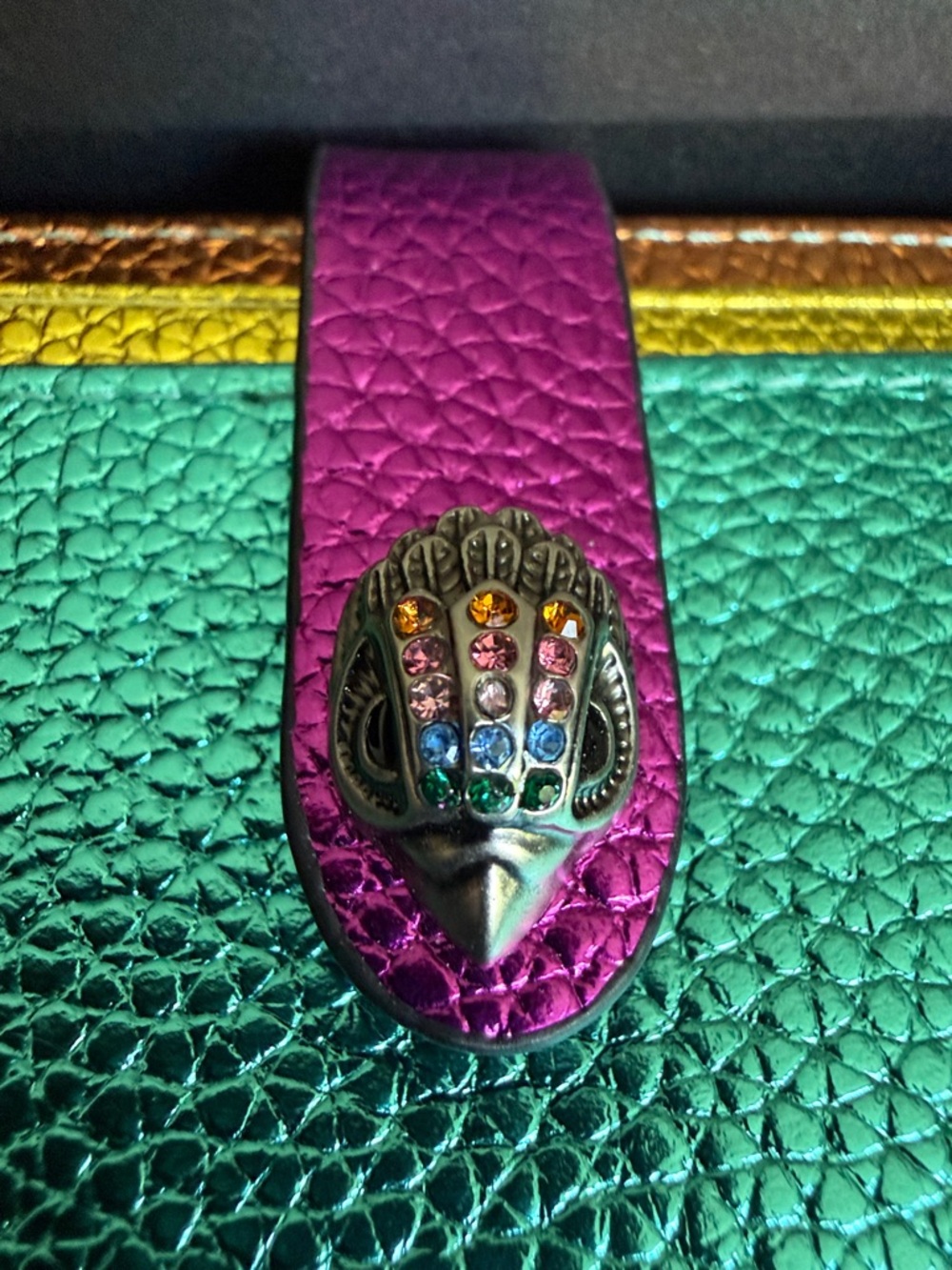 Kurt Geiger Metallic Rainbow Card Holder - Picture 6 of 8